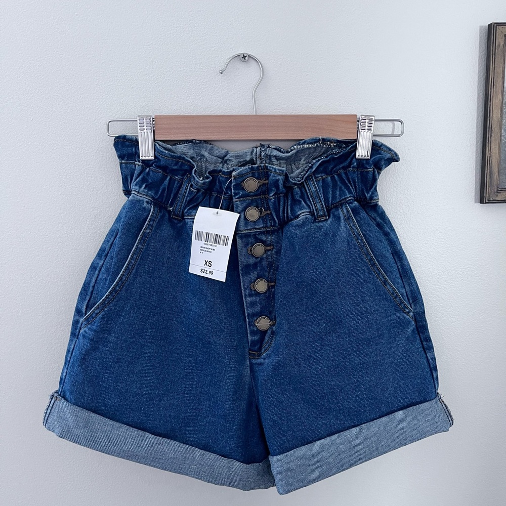Forever 21 High Waist Blue Denim Shorts